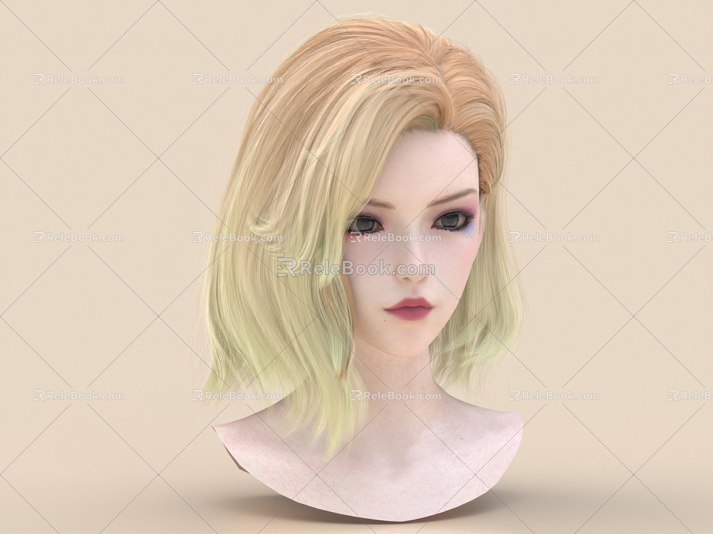 Wig Hair Hairstyle Curly Hair Long Hair Short Hair Human Head 3d model