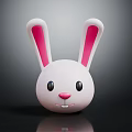Cute White Rabbit Shaped Kids Furniture With Pink Ears And Black Eyes Design