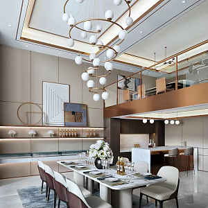 Modern Restaurant Duplex Restaurant 3d model