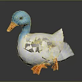 Cute Duck With Blue Head White Body And Orange Beak And Feet