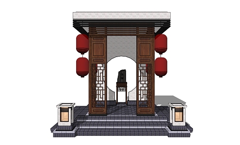 New Chinese pavilion porch New Oriental Zen pavilion 3d model