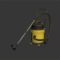 Yellow Portable Vacuum Cleaner With Long Handle And Wheels For Home Cleaning
