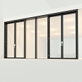 glass door glass partition office door glass curtain wall 3d model