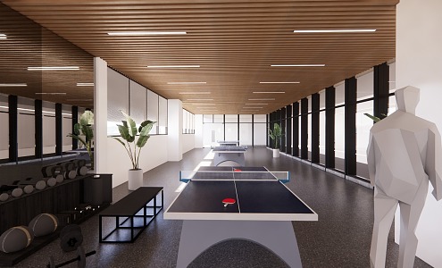 modern table tennis hall 3d model