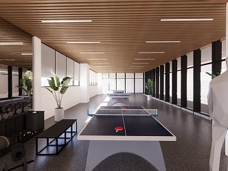 modern table tennis hall 3d model