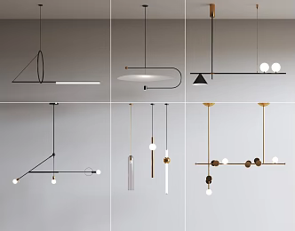 Modern Chandelier Combination Metal Chandelier Small Chandelier Long Chandelier Light Luxury Chandelier Guest Restaurant Chandelier 3d model