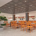 Bright Modern Spacious Restaurant With Clean Comfortable Dining Areas And Food Ordering Counters