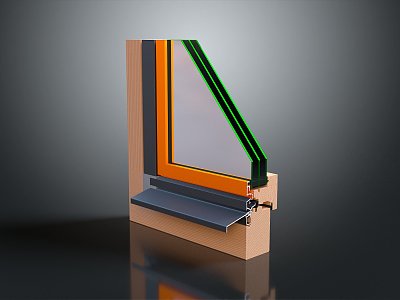 Plastic steel windows, aluminum alloy windows, double-glazed windows, daily necessities 3d model