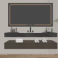 Sleek Modern Bathroom Cabinet With Lighted Mirror Sink Gray Countertop And Towels