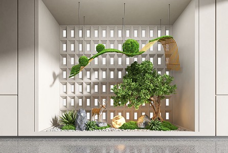 Modern indoor landscape sketch plants indoor landscape indoor landscape bryophytes 3d model