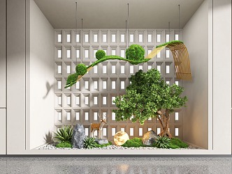 Modern indoor landscape sketch plants indoor landscape indoor landscape bryophytes 3d model