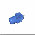 Blue Industrial Electric Motor With Terminal Box And Rotating Shaft