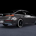 Luxury Black Sedan With Modern Sleek Body Design Large Alloy Wheels And Front Grille