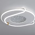 Modern Geometric Ceiling Light With LED Strips And Golden Metal Accents