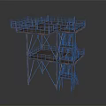 Industrial Metal Platform Structure With Multi Level Decks Staircases And Railings