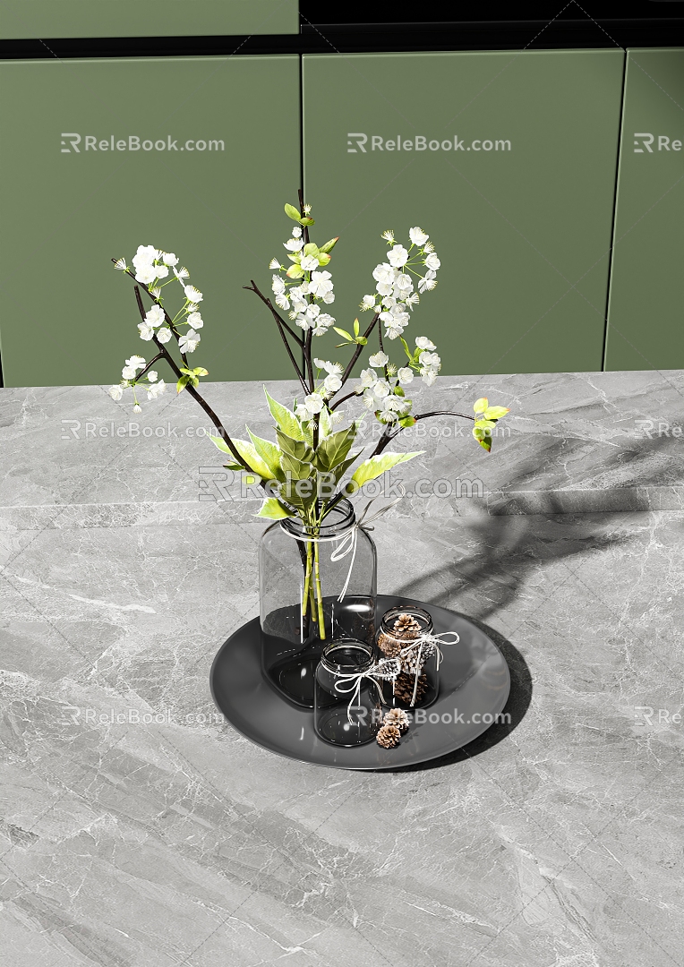 Vase flowers flowers flower arrangement flower art 3d model