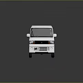 White Small Pickup Truck Front View With Open Cargo Bed And Surface Reflection 3d model