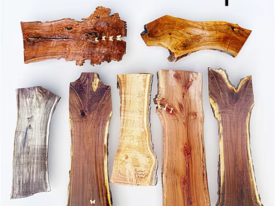 Natural Wood Dining Table Materials With Various Types And Unique Grain Patterns 3d model