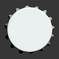 Stylish Round White Table With Pleated Tablecloth And Smooth Base Design