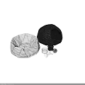 Black Geometric Bean Bag Chair with Modern Design and Decorative Accents