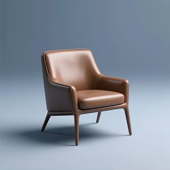 Modern Leather Single Sofa Casual Single Sofa Business Casual Office Reception Meeting Leather Sofa Chair 3d model