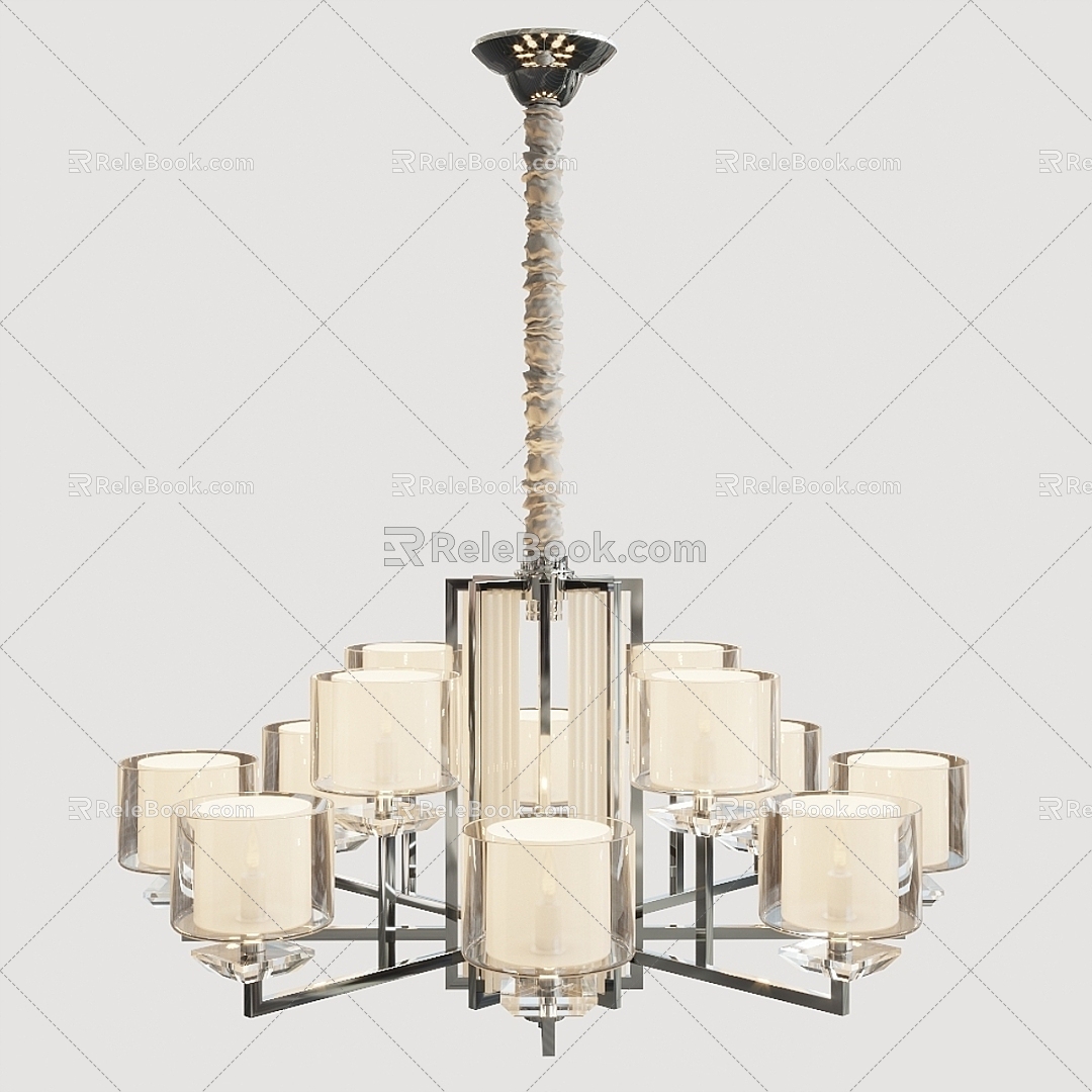 Rear Chandelier Simple Living Room Lamp Cool Creative Glass Nordic Fashion Light Luxury Home Lighting Lamps 3d model