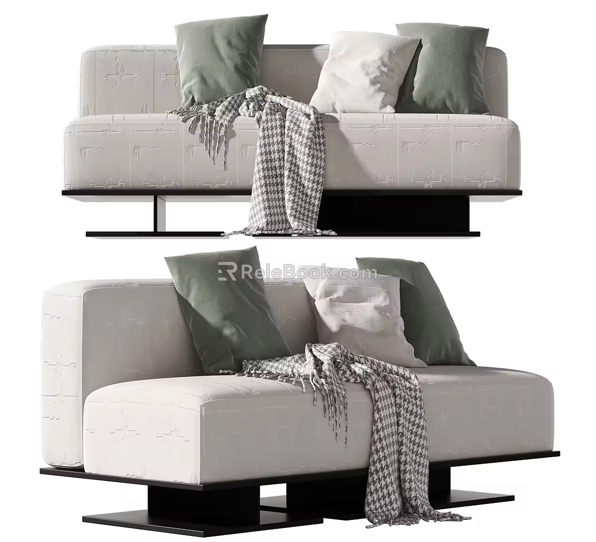 Modern double sofa 3d model