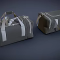 Two Gray Travel Bags With Zipper Closure And Handle Straps For Luggage