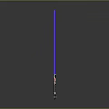 Detailed Blue Lightsaber Structure With Glowing Blade And Black Hilt