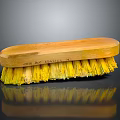 Everyday Useful Household Cleaning Brush With Wooden Handle And Yellow Bristles