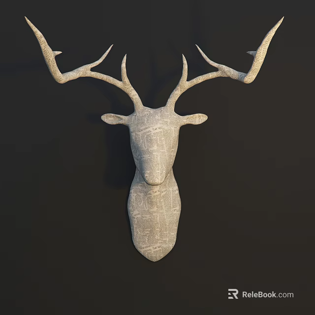 Modern Deer Head Wall Decor With Textured Design For Living Room Home Decor 3d model 