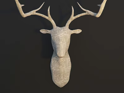 Modern Deer Head Wall Decor With Textured Design For Living Room Home Decor 3d model