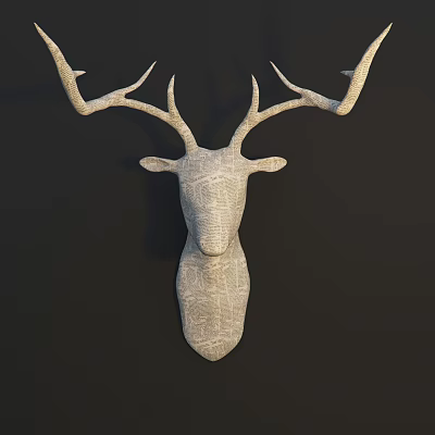 Modern Deer Head Wall Decor With Textured Design For Living Room Home Decor 3d model