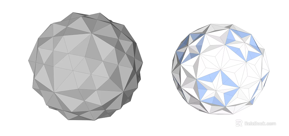 Geometric Polyhedron Sphere Decorative Ornament Combination With Gray And Blue White Design 3d model 