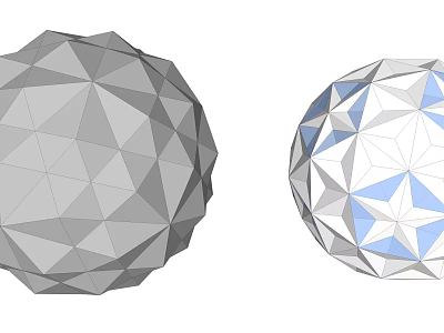 Geometric Polyhedron Sphere Decorative Ornament Combination With Gray And Blue White Design 3d model
