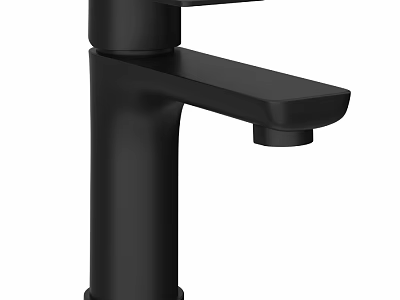 Modern Black Bathroom Faucet with Sleek Single Handle Design 3d model