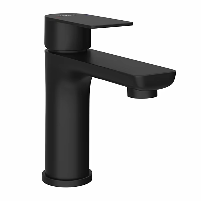 Modern Black Bathroom Faucet with Sleek Single Handle Design 3d model