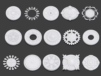 Various Ornate Decorative Carving Patterns For Ceiling Decor And Home Interiors 3d model