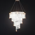 Elegant Modern Crystal Chandeliers With Hanging Crystal Strips And Circular Design