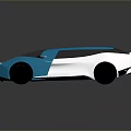 Futuristic Blue And White Sleek Design Car With Transparent Roof And Unique Body Structure