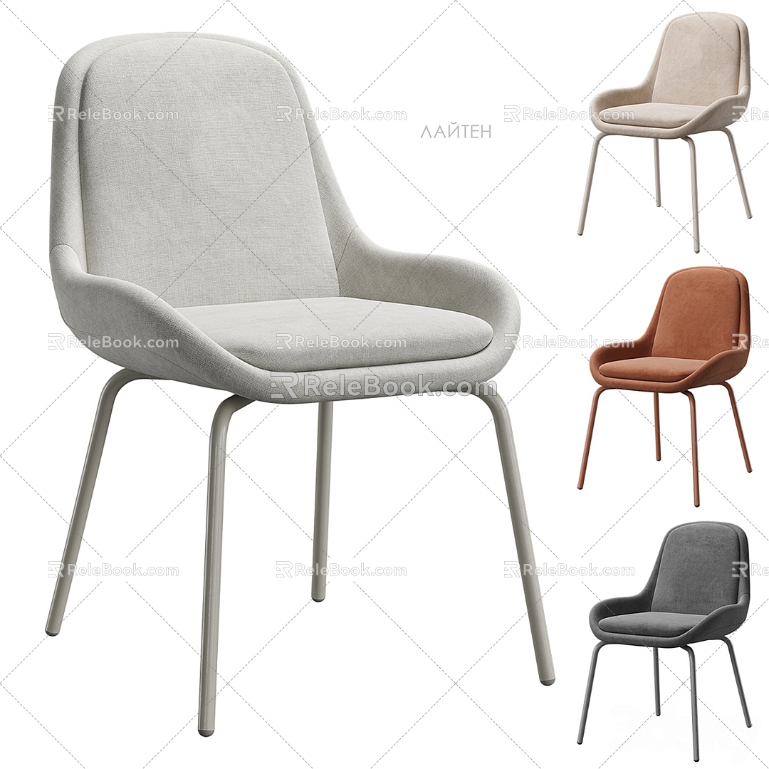 Divan ru modern metal fabric dining chair 3d model