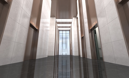 Elevator lobby 3d model