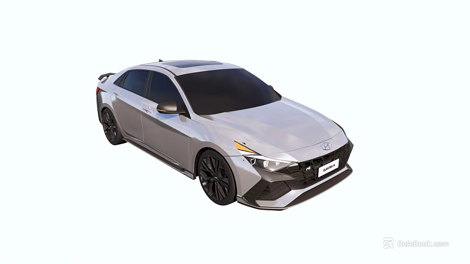 Sleek Silver Sporty Sedan Car With Black Wheels And Aerodynamic Design 3d model 