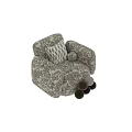 Comfy Leaf Pattern Fabric Upholstered Single Sofa With Multiple Color Options For Modern Home Decor