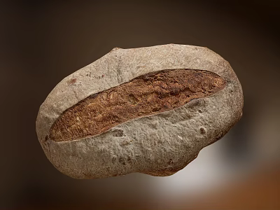 Traditional Artisan Rustic Bread With Crusty Exterior And Whole Grain Texture 3d model