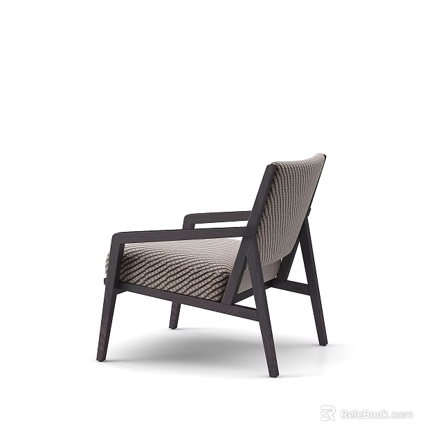 Modern Minimalist Solid Wood Frame Fabric Armchair For Cozy Living Room Relaxation And Home Decor 3d model 