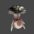 Horned Fantasy Game Movie Character With Pointed Ears Intricate Skin Texture And Spiked Shoulders
