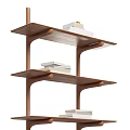 Modern Wooden Multi Tiered Shelving Units With Open Design For Books Storage