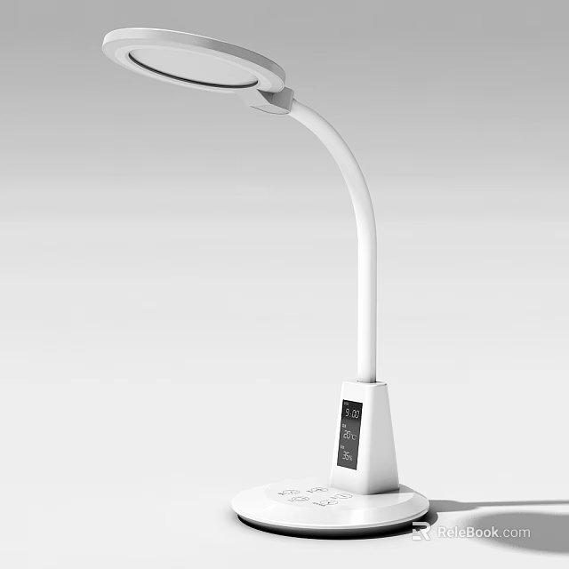 Modern LED Desk Lamp With Adjustable Arm And Control Panel On Sleek Base 3d model