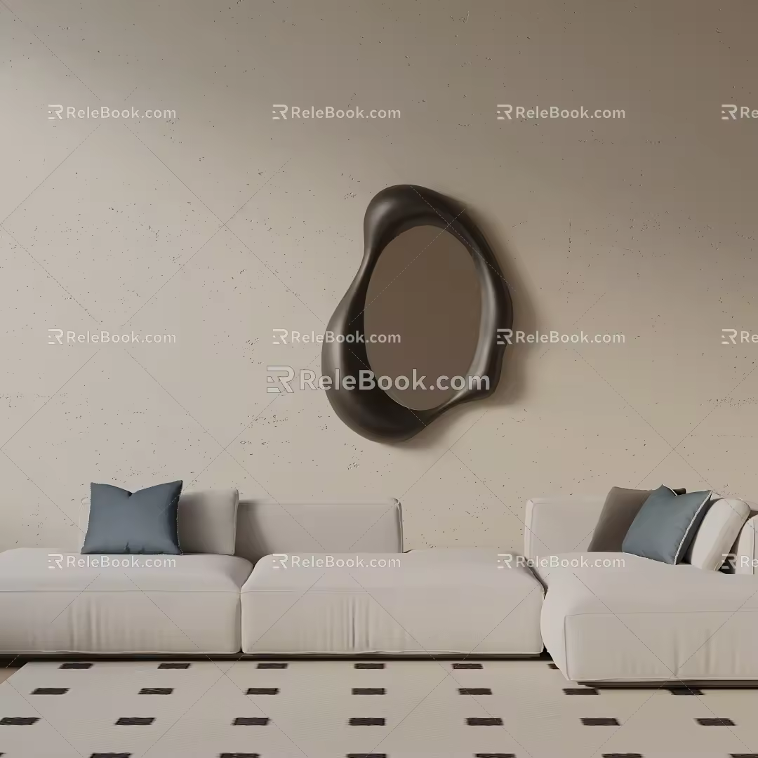 Modern three-seat sofa 3d model